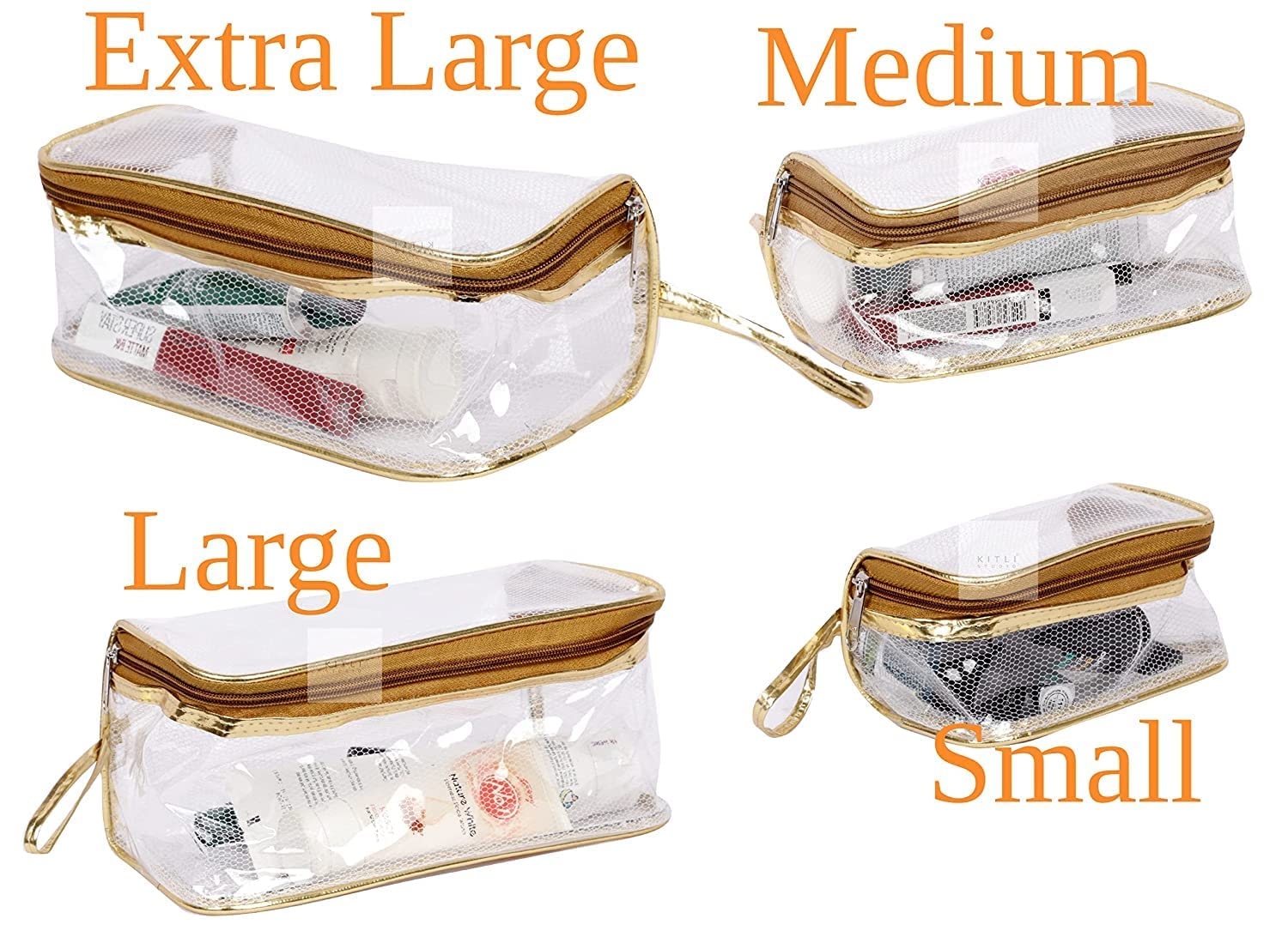 4-Pack Clear Travel Makeup Pouch Set - Waterproof Cosmetic Organizer Bag for Women, Toiletry Storage, Jewelry & Accessories - Perfect for Travel, Gym, and Daily Vanity Organization