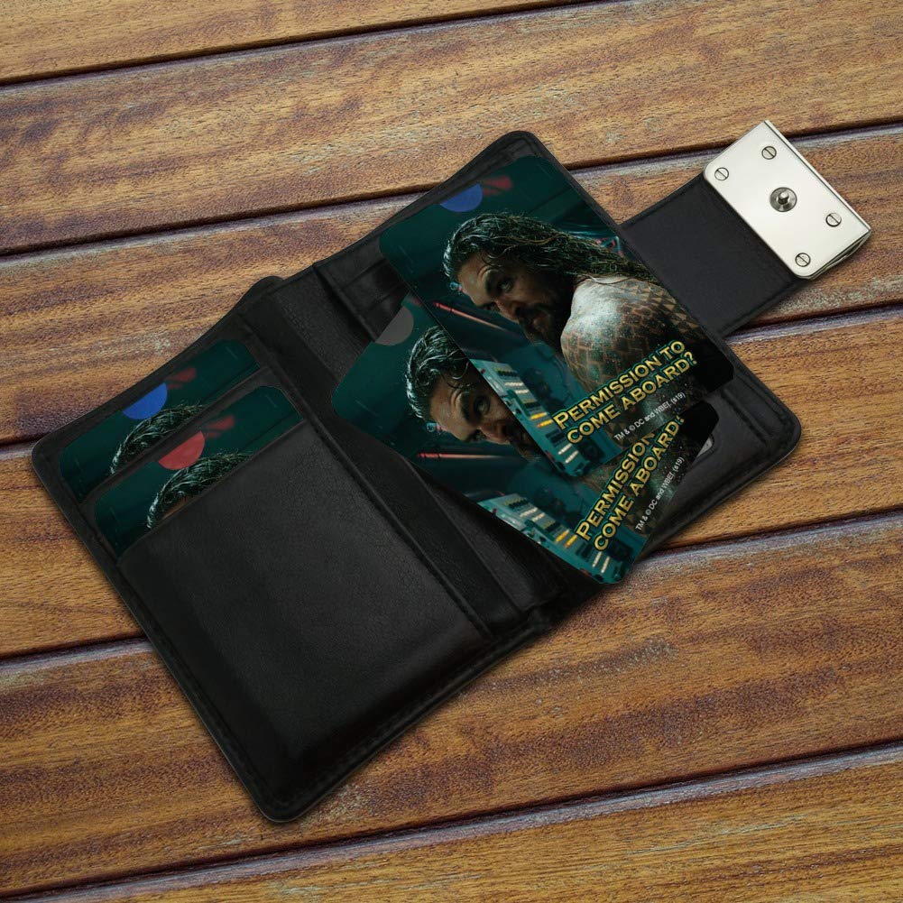 **Aquaman Movie Permission to Come Aboard RFID Blocking Credit Card Holder Set of 4 - Protect Your Cards from Skimming, Perfect for Travel, Shopping & Daily Use**