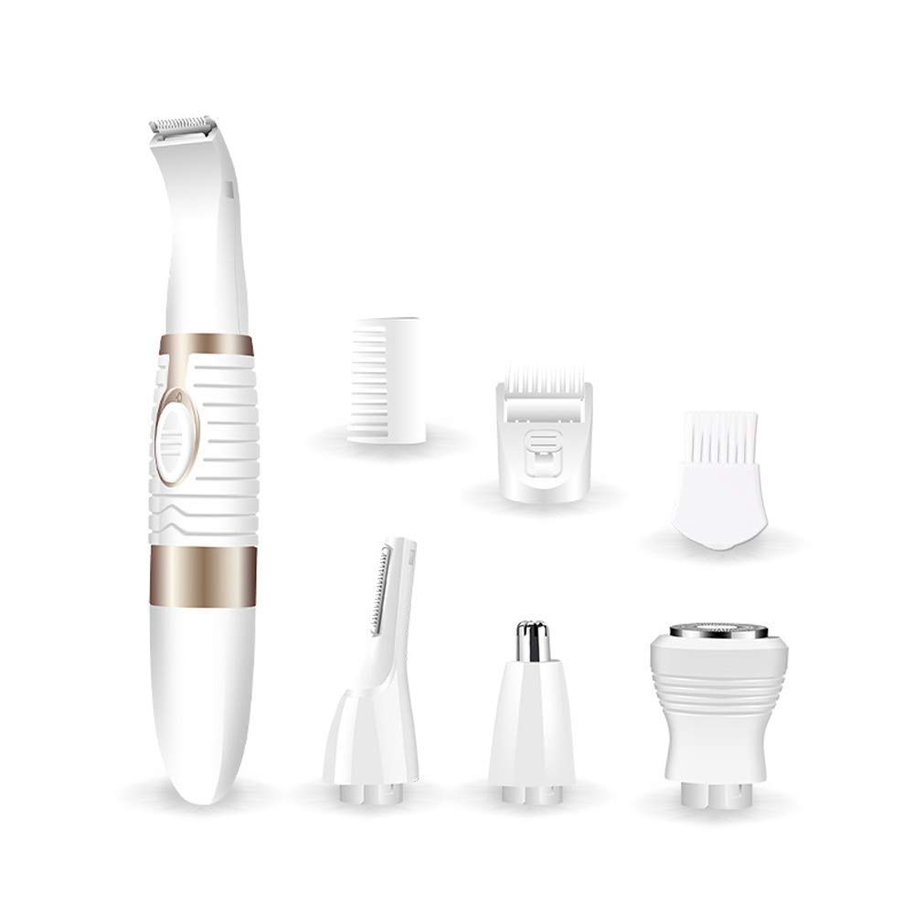 Painless Ear & Nose Hair Trimmer for Men - Rechargeable Eyebrow & Facial Hair Shaver with LED Light | Portable Grooming Kit for Travel & Home Use | Easy Clean White Trimmer for Beards, Nose & Ear Hair