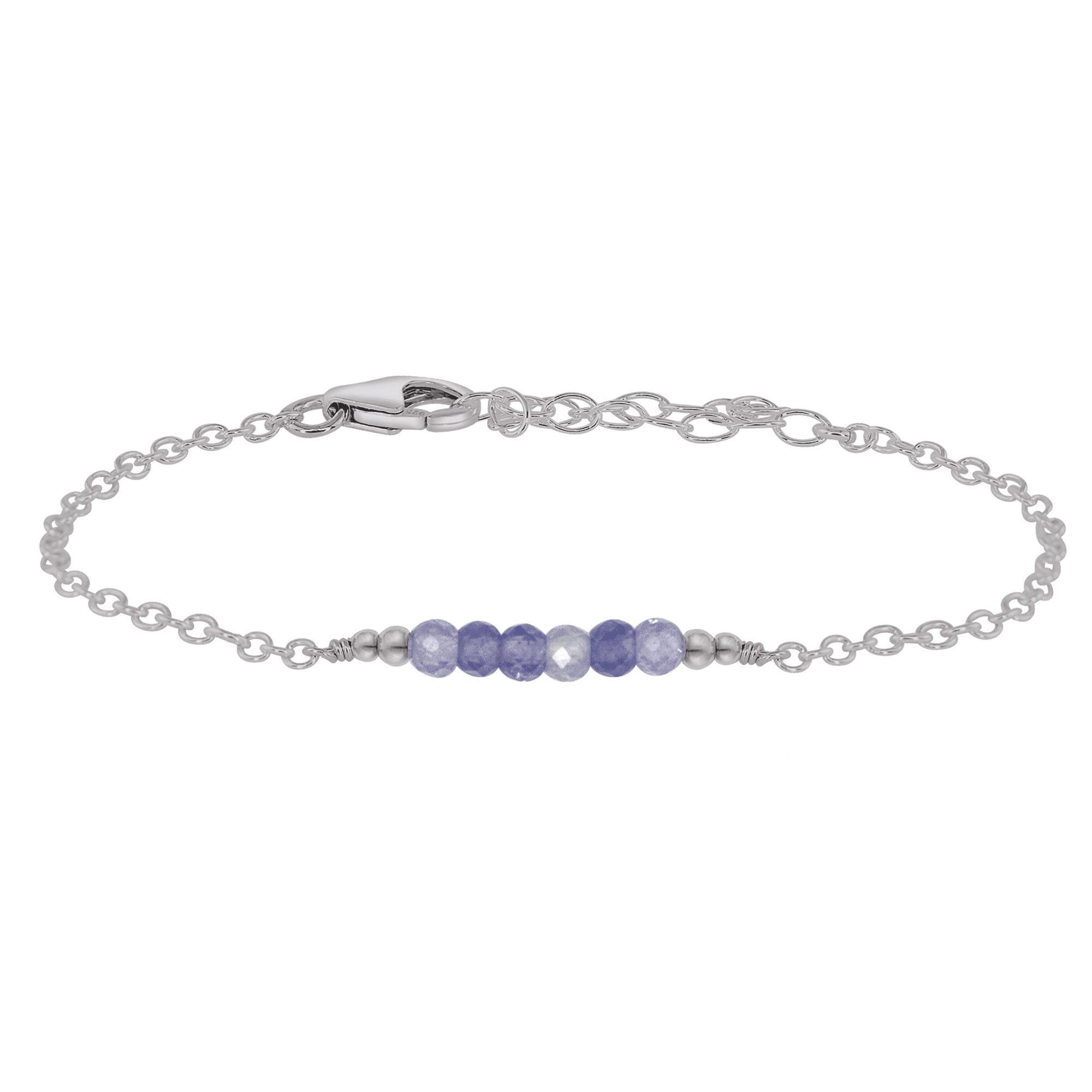 Sparkling Purple Tanzanite Gemstone Faceted Bead Bar Bracelet for Women | Elegant Handmade Jewelry Gift for Birthday, Anniversary & Special Occasions