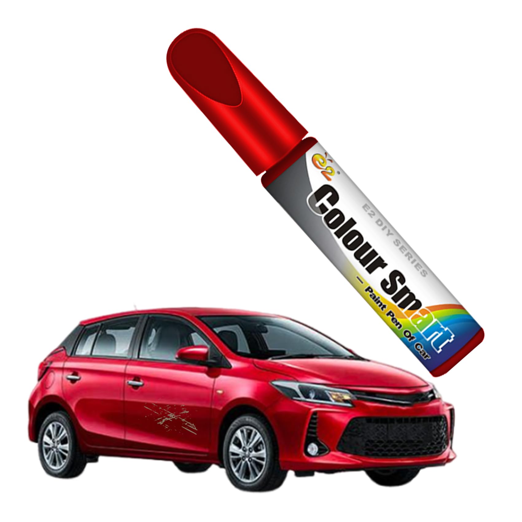 Car Touch Up Paint Pen - Quick & Easy Scratch Repair for Vehicles (Red) | 2-in-1 Automotive Scratch Remover & Paint Pen | Perfect for Minor Scratches, Chips & Paint Damage | Use on Cars, Trucks & SUVs