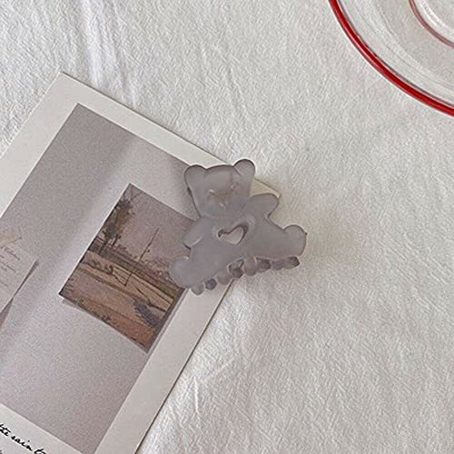 Matte Hair Claw Clip for Women & Girls - Candy Color Plastic Hair Accessories (Gray) | Perfect for School, Work, and Everyday Hairstyles