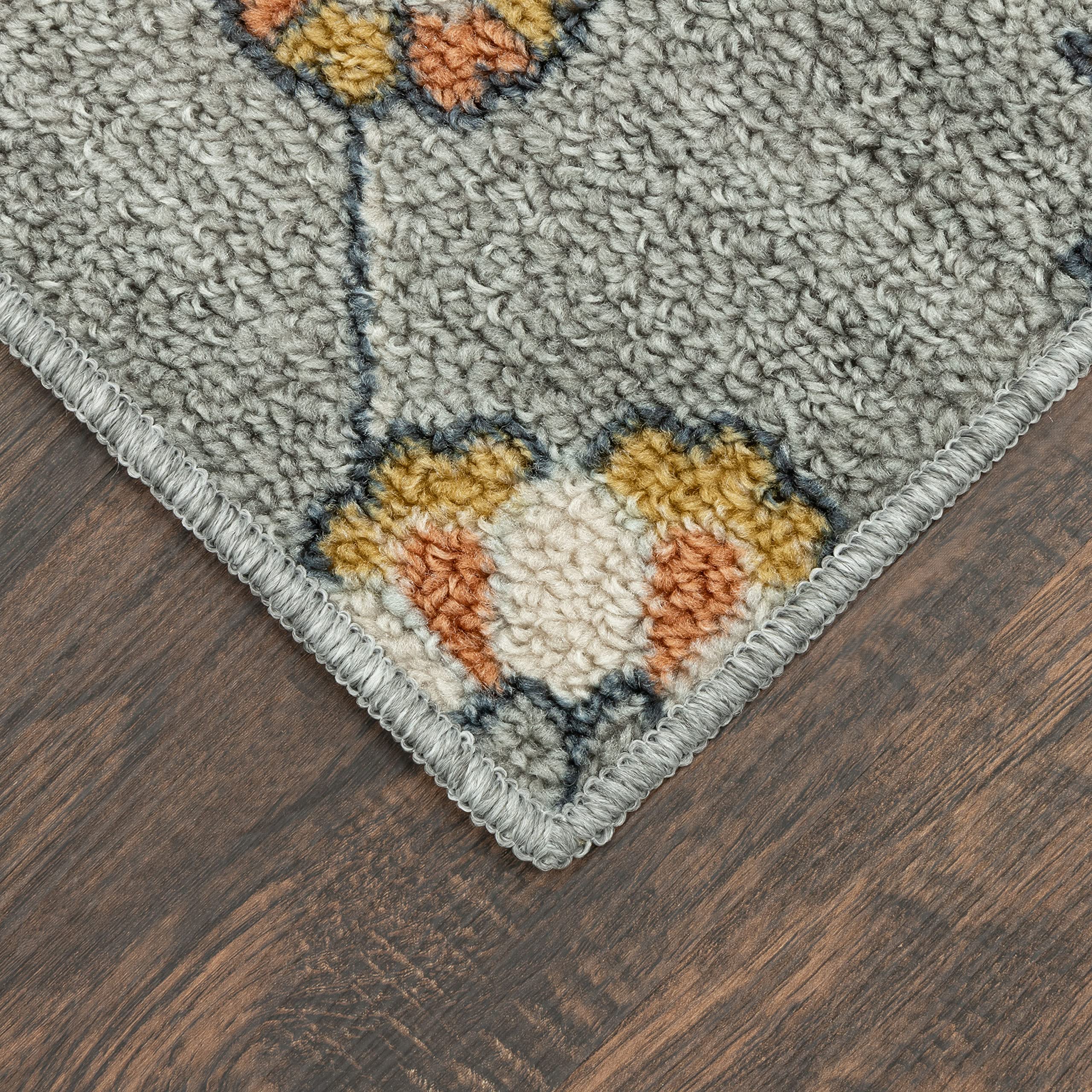 Maples Rugs Fleur Contemporary Non-Slip Area Rug 5' x 7' - Modern Grey Living Room & Bedroom Carpet [Made in USA] | Perfect for Home Decor, Office & High-Traffic Areas