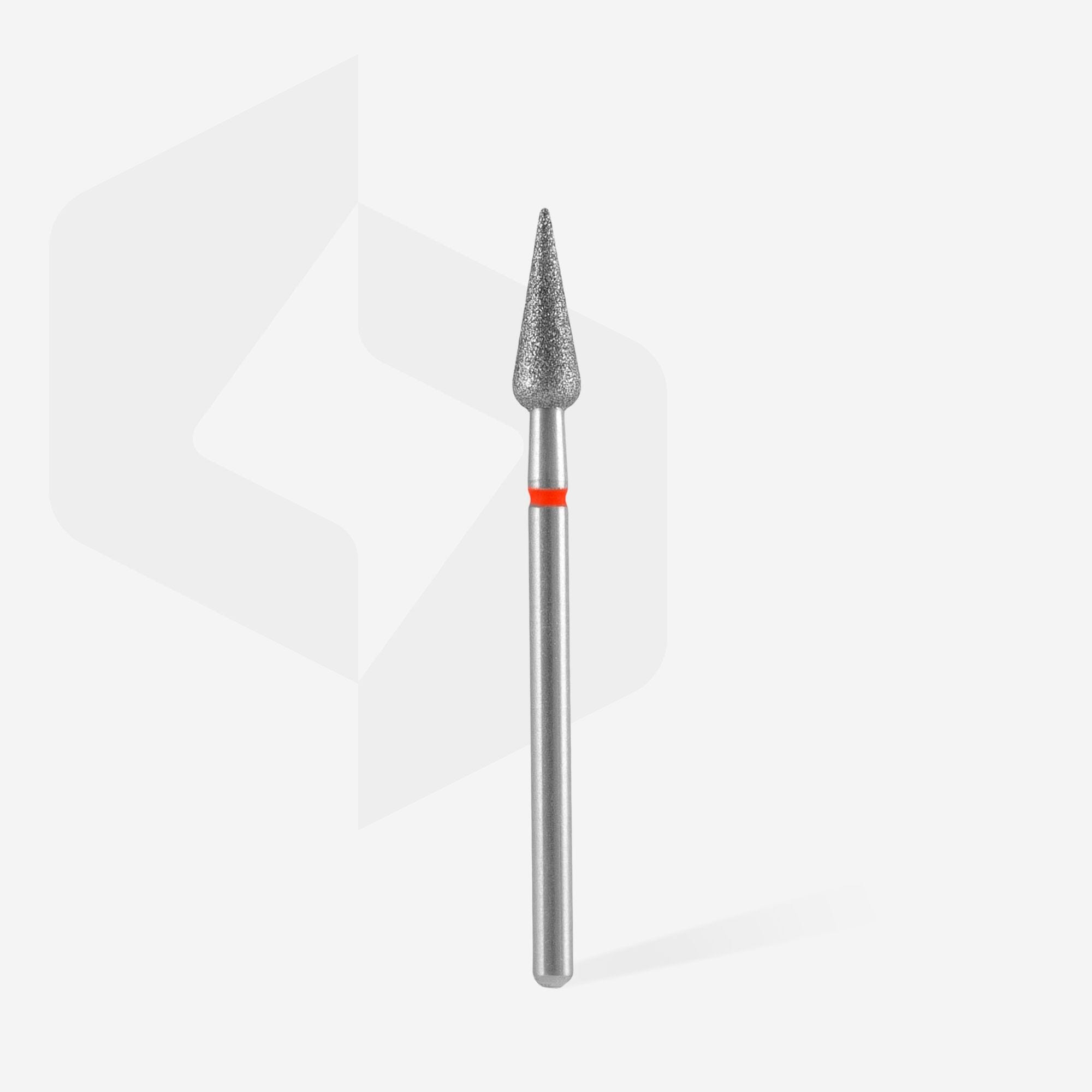 Staleks 4mm Diamond Nail Drill Bit Pear Red - Professional Manicure & Pedicure Tool for Salon & Home Use