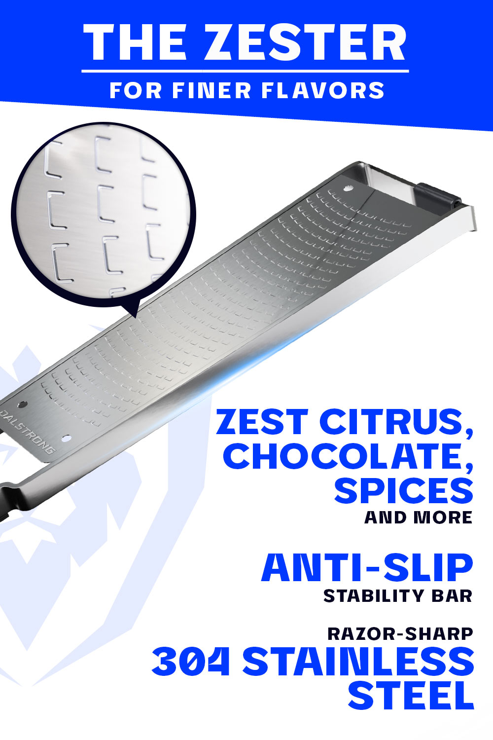 Premium Stainless Steel Microplane Zester & Grater - Dalstrong Professional Kitchen Tool for Citrus, Cheese & Chocolate - Perfect for Baking, Garnishing & Cooking