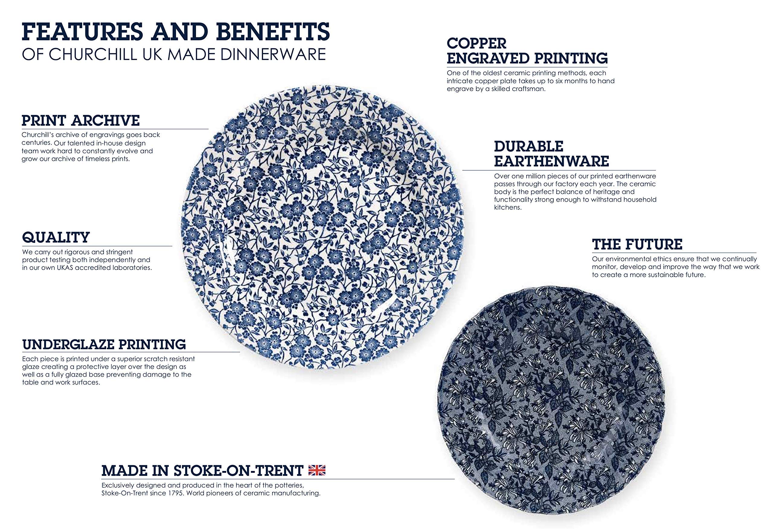 Churchill Blue Willow 20-Piece Dinnerware Set - Plates, Bowls & Cups | Made in England | Elegant Table Setting for Family Dinners & Special Occasions