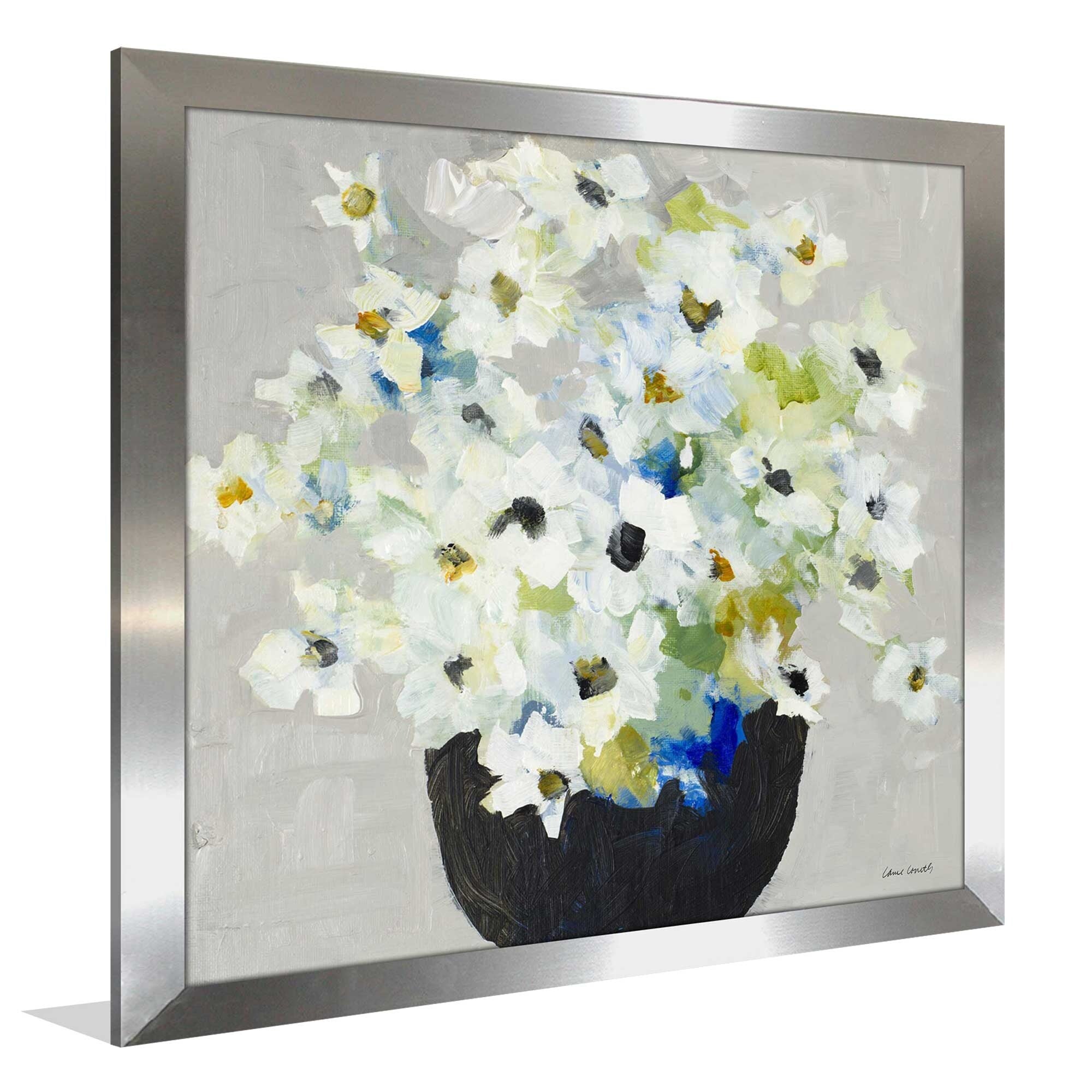 Blooms In Black Vase Print on Acrylic - Elegant Floral Wall Art for Home & Office Decor