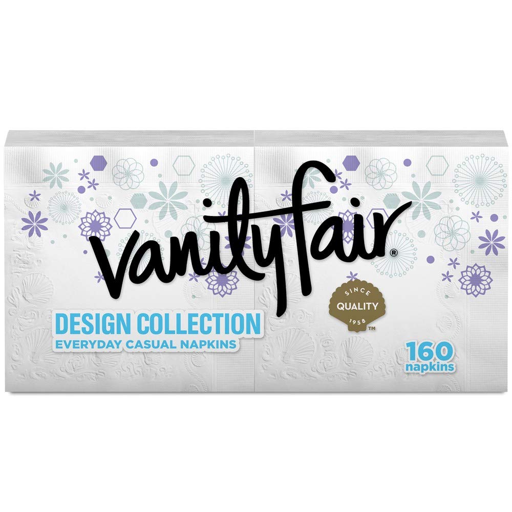 Vanity Fair Everyday Napkins - 160 Count Assorted Decorative Paper Napkins for Dinner Parties, Weddings & Home Decor | Floral & Geometric Designs Collection