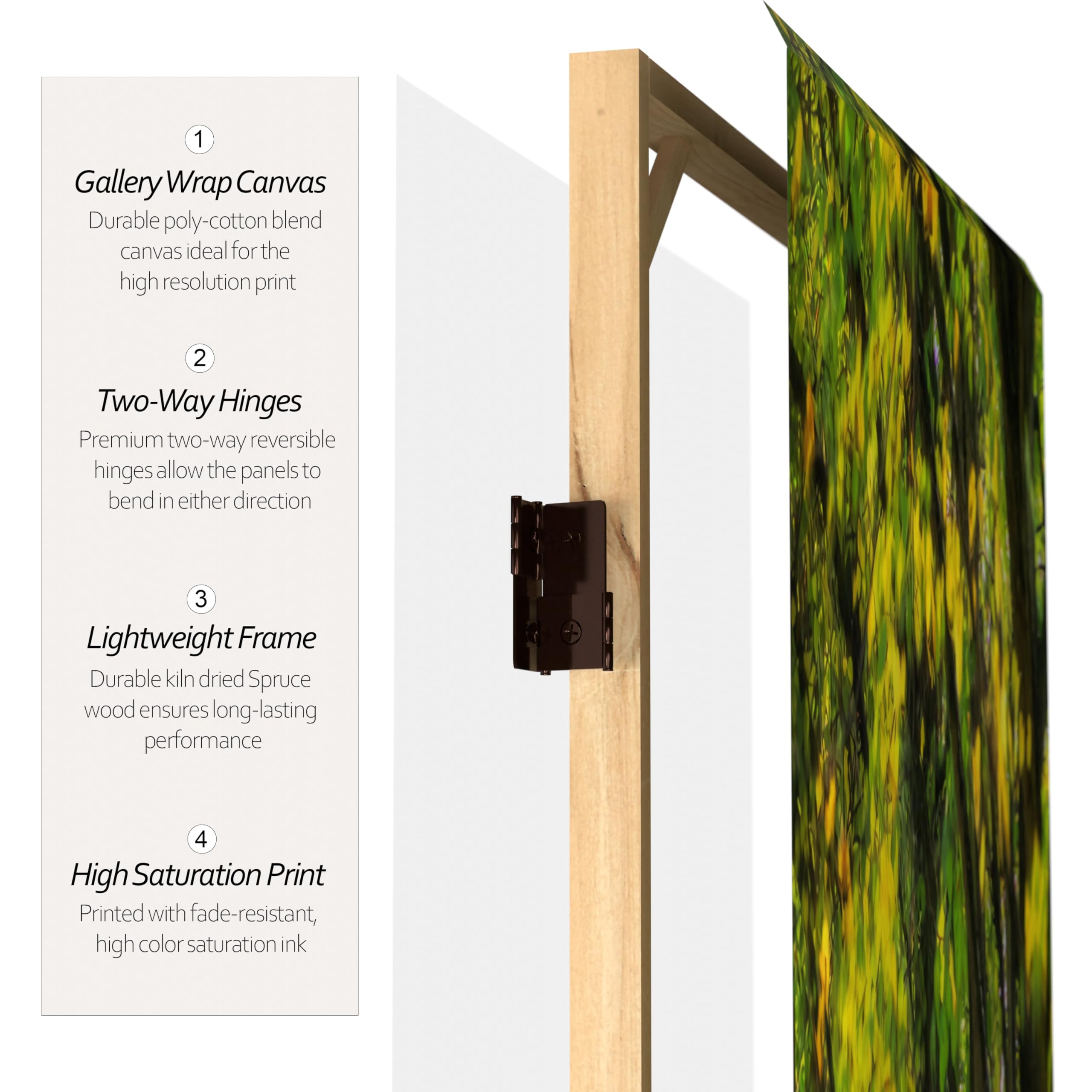 6 ft. Tall Double Sided Red Lantern Autumn Footpath Canvas Room Divider - Green Decorative Screen for Home, Office, Wedding & Party Decor