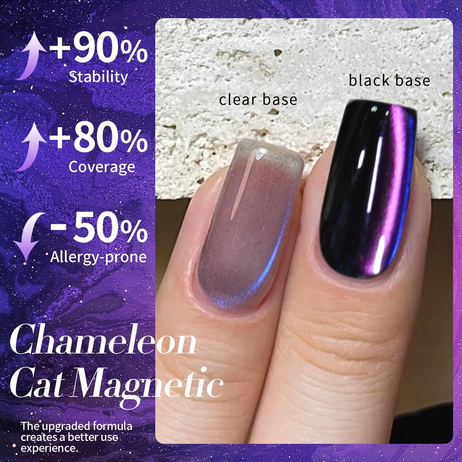 Purple Chameleon Cat Magnetic Gel Polish - MY51 Heaven Purple 15ml Nail Art Kit for Salon & Home Manicure | UV/LED Cured Long Lasting Nail Polish