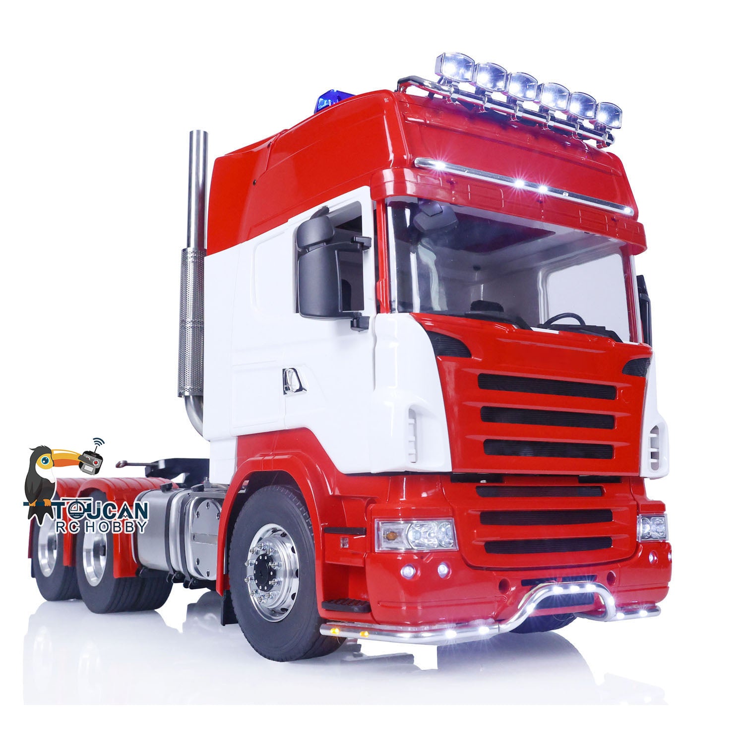 LESU 1/14 Scale 6X6 RC Tractor Truck with Painted Metal Chassis, RTR Remote Control, Sound & Light Effects - HH180802C - Perfect for Off-Road Adventures, RC Car Racing and Collectible Display