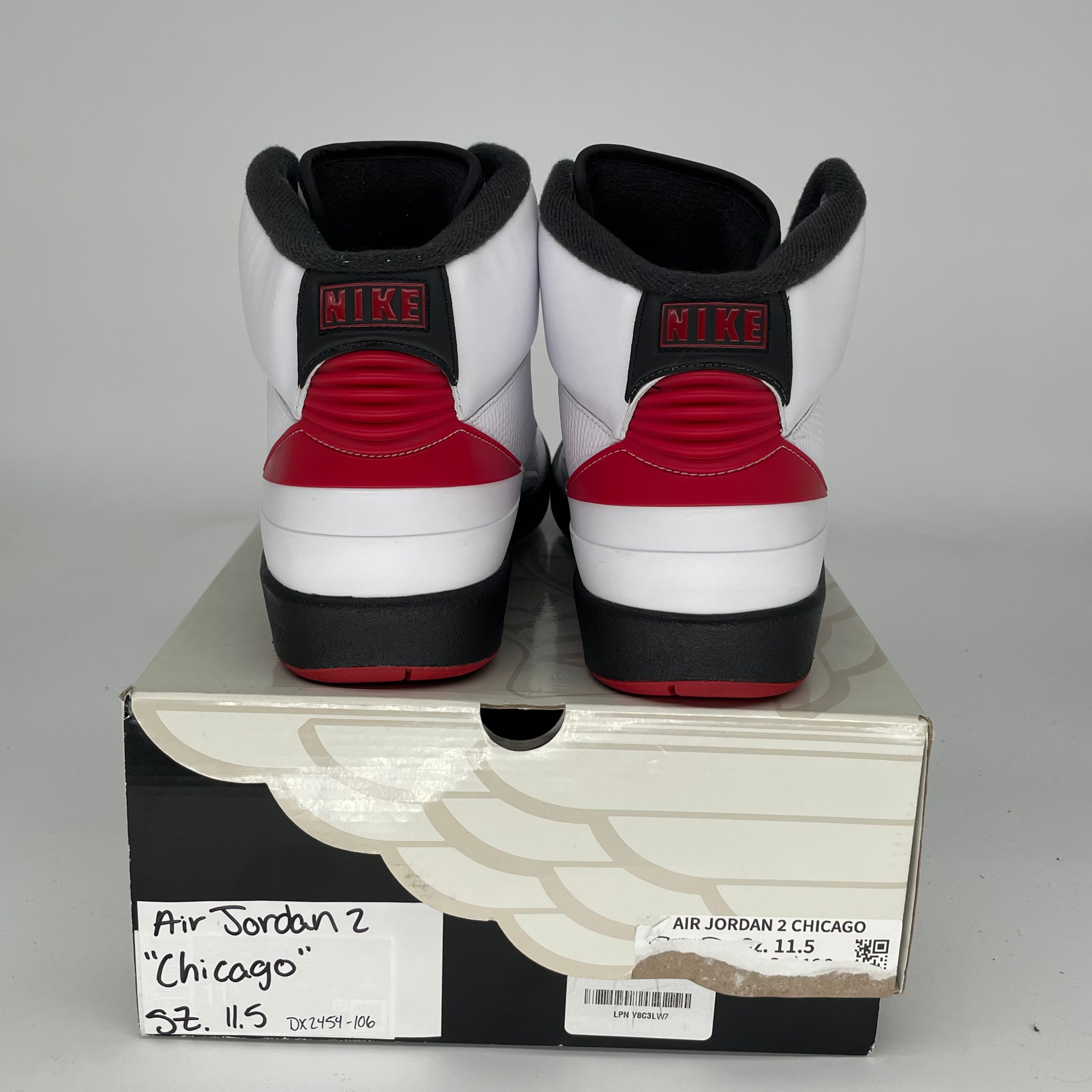 Original Air Jordan 2 Retro Chicago Men's Basketball Shoes Size 11.5 DX2454-106 - Perfect for Streetwear & Sneaker Collectors
