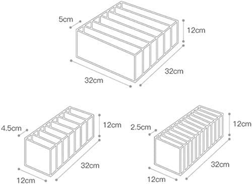BEDAZE 3 Pack Underwear Organizer Drawer Divider - Foldable Closet Storage Box for Socks, Bras & Underwear | Space Saving Home Organization Solution for Bedroom & Dresser