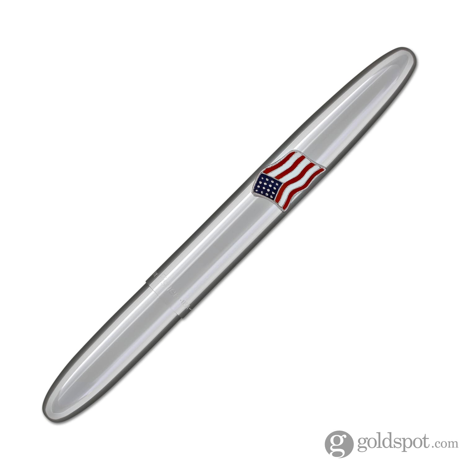 Fisher Space Pen Bullet Ballpoint Pen - Chrome Finish with American Flag Emblem - Compact & Refillable for Everyday Carry, Travel, and Outdoor Adventures