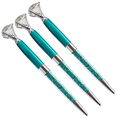 Sun Kea 3-Piece Luxury Crystal Diamond Ballpoint Pens - 1.0mm Black Ink Fine Point Writing Pens - Elegant Office Gift Set for Women, Business Professionals & Students (Perfect for Meetings, Journaling & Special Occasions)