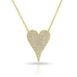 Pavé Elongated Heart Necklace - Elegant Dainty Gold or Silver Pendant for Women - Perfect for Valentine's Day, Anniversary & Romantic Gifts