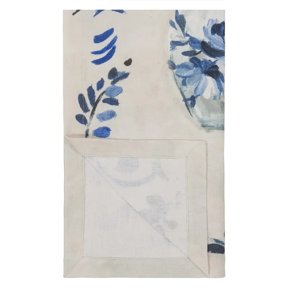 Kawana Delft Blue Ceramic Throw Blanket - Soft & Cozy Dutch-Inspired Design for Sofa, Bed, or Gift - Perfect for Home Decor, Living Room, and Winter Warmth