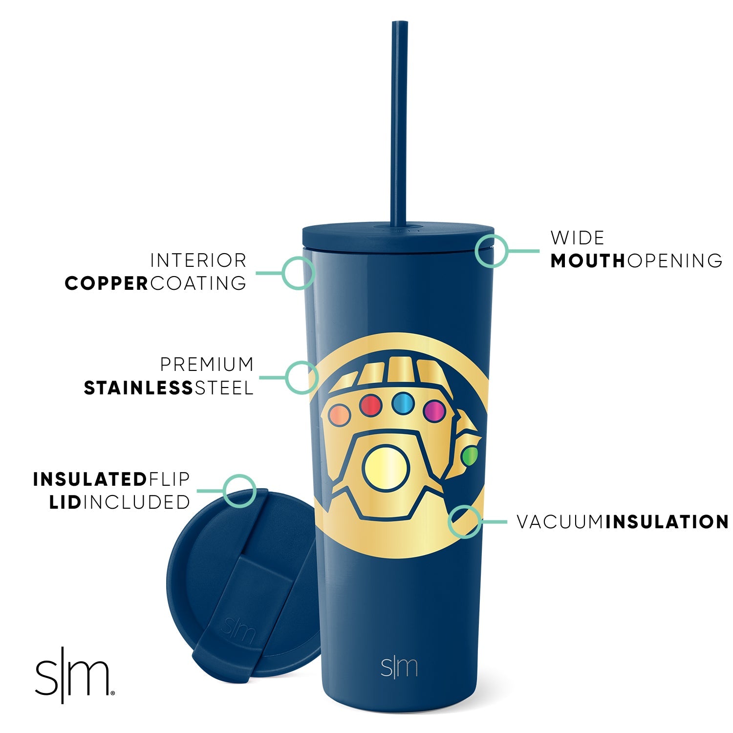 Marvel Classic Stainless Steel Tumbler with Lid and Straw - 20oz Insulated Travel Mug for Hot & Cold Drinks - Perfect for Office, Gym, and Outdoor Activities - Spider-Man, Avengers, Iron Man Designs
