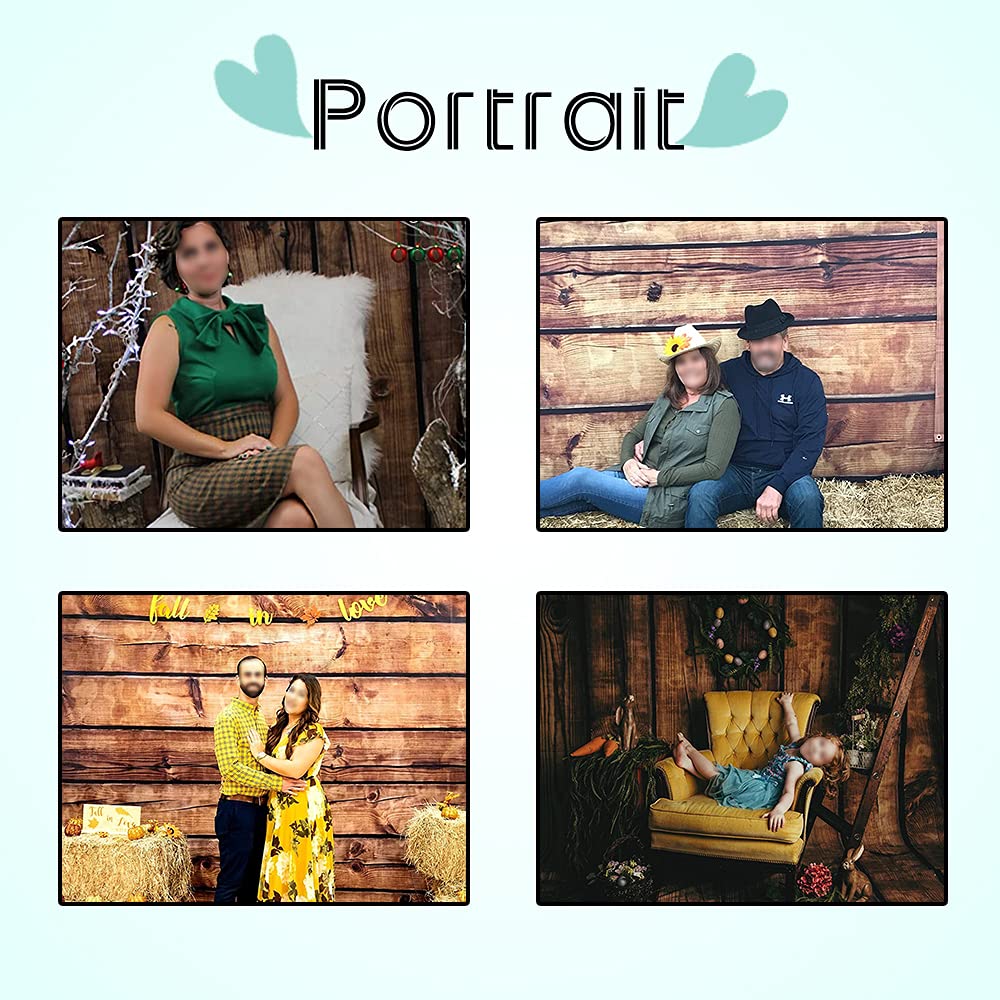 LFEEY 10x10ft Rustic Brown Wooden Photography Backdrop - Vintage Old Wood Plank Vinyl Photo Studio Background for Birthday Party, Baby Shower, Wedding & Professional Shoots | Durable & Portable