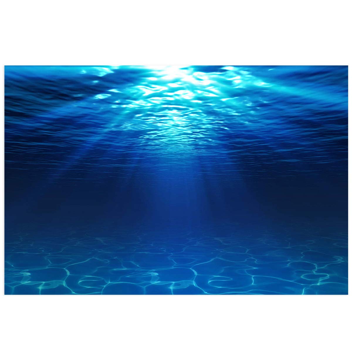 Victories Fish Tank Backdrop - PVC HD Printed Aquarium Wallpaper, Sunlight on Clear Blue Water Background Decor, Cling Decal Stickers for Home & Office Aquarium Decoration | Perfect for Fish Tanks, Reptile Terrariums & Aquatic Displays