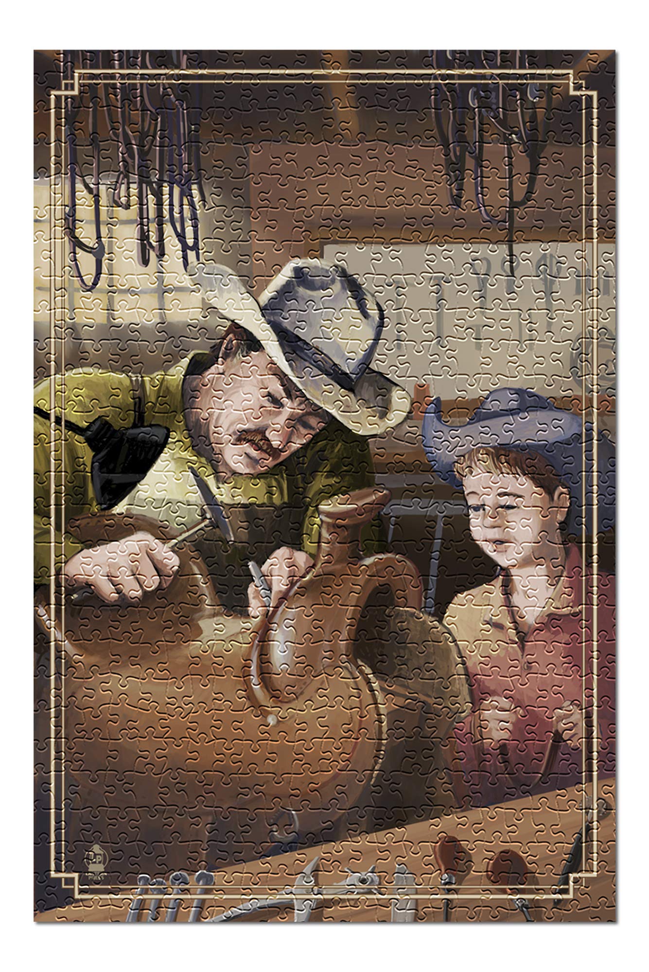 Premium 500-Piece Cowboy Saddle Maker Jigsaw Puzzle for Adults & Family - 19x27 Inches - Made in USA - Perfect for Home Decor, Game Nights & Western-Themed Parties