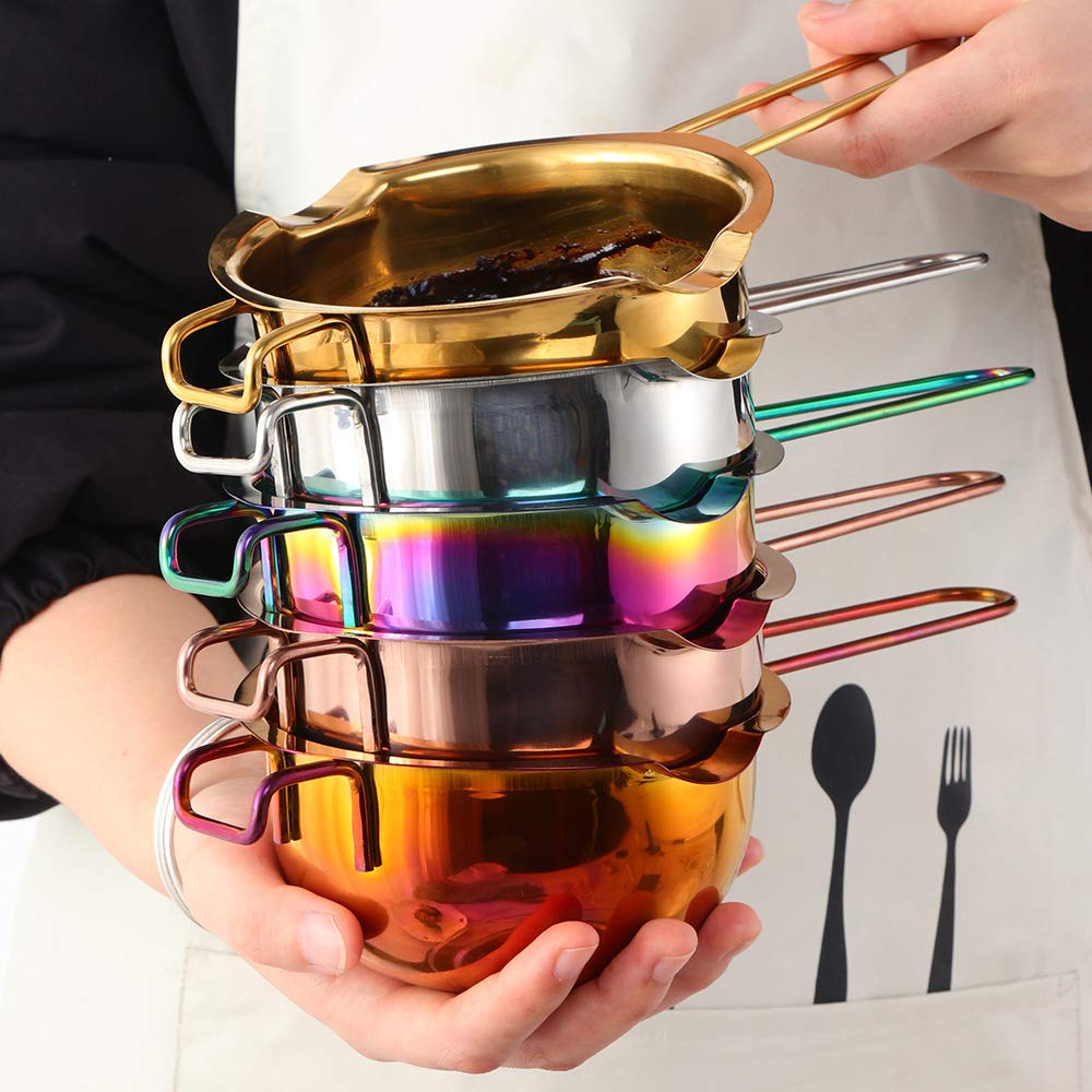 Premium Stainless Steel Double Boiler Melting Pot with Heat-Resistant Handle - Perfect for Melting Chocolate, Candy, Butter & Cheese - Ideal for Baking, Candy Making & DIY Cosmetics