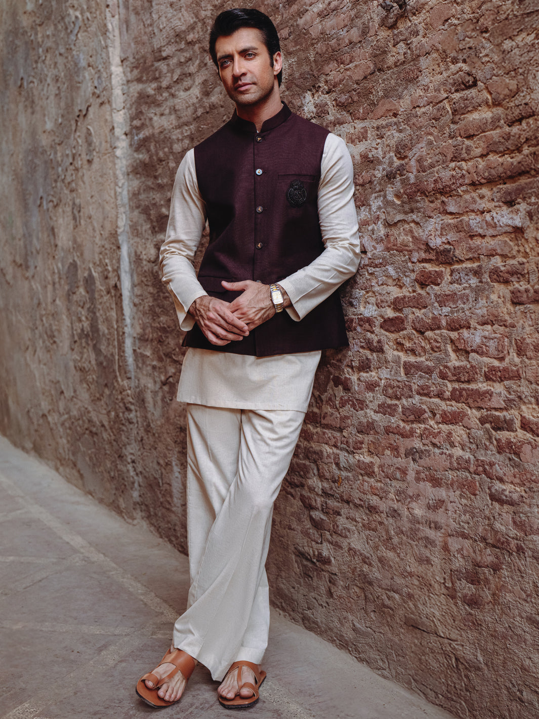 Stylish Blended Maroon Waistcoat for Men - Premium Almirah Collection | Perfect for Weddings, Parties & Formal Events