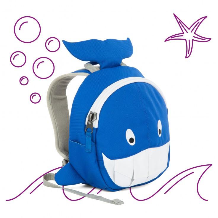 Affenzahn Small Willi Whale Backpack for Kids - Lightweight & Waterproof School Bag for Boys & Girls - Perfect for Daycare, Preschool & Outdoor Adventures