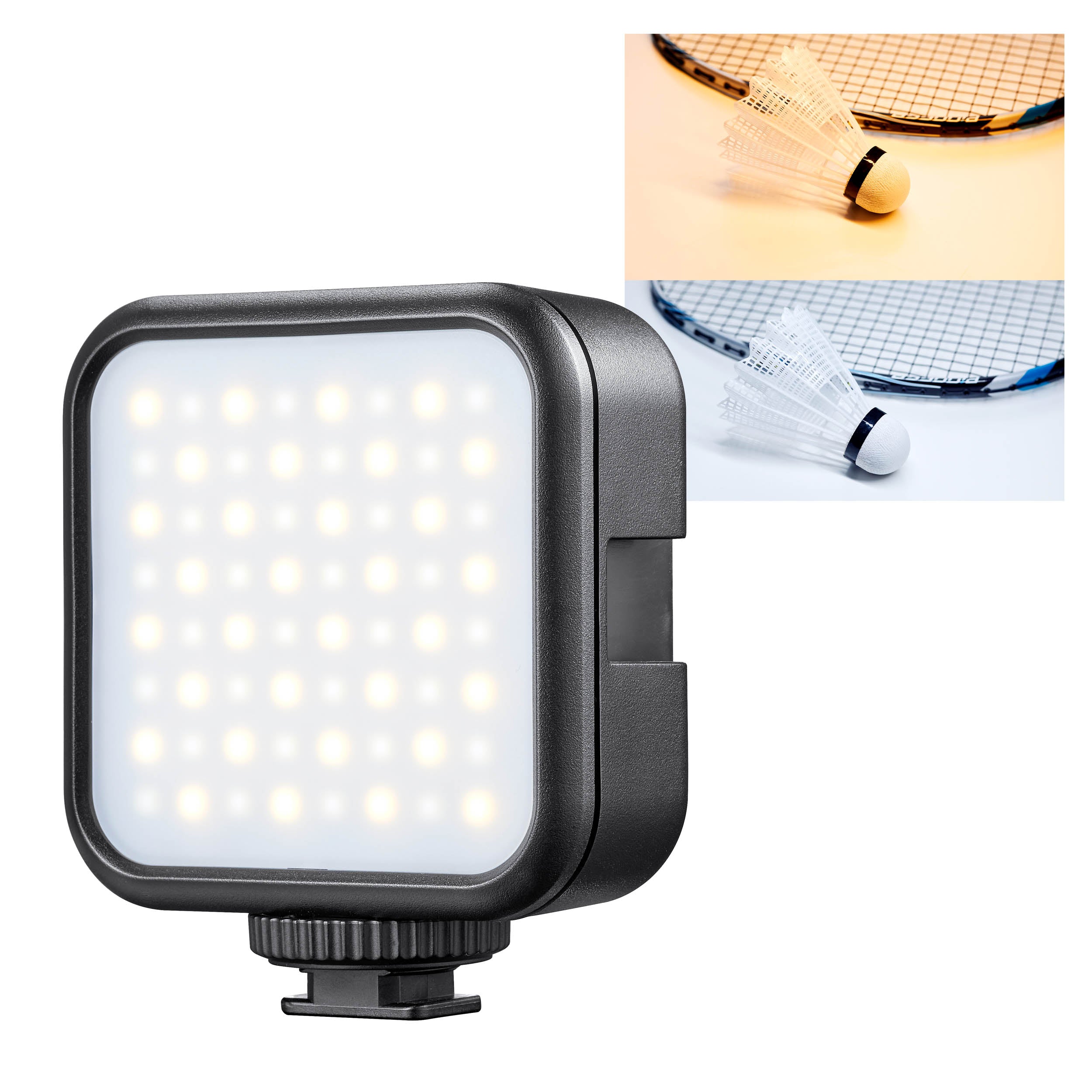LITEMONS LED6Bi On-Camera Bi-Color LED Video Light for Photography, YouTube, Streaming & Film Production - Adjustable 3200K-5600K, Dimmable, Portable Studio Lighting