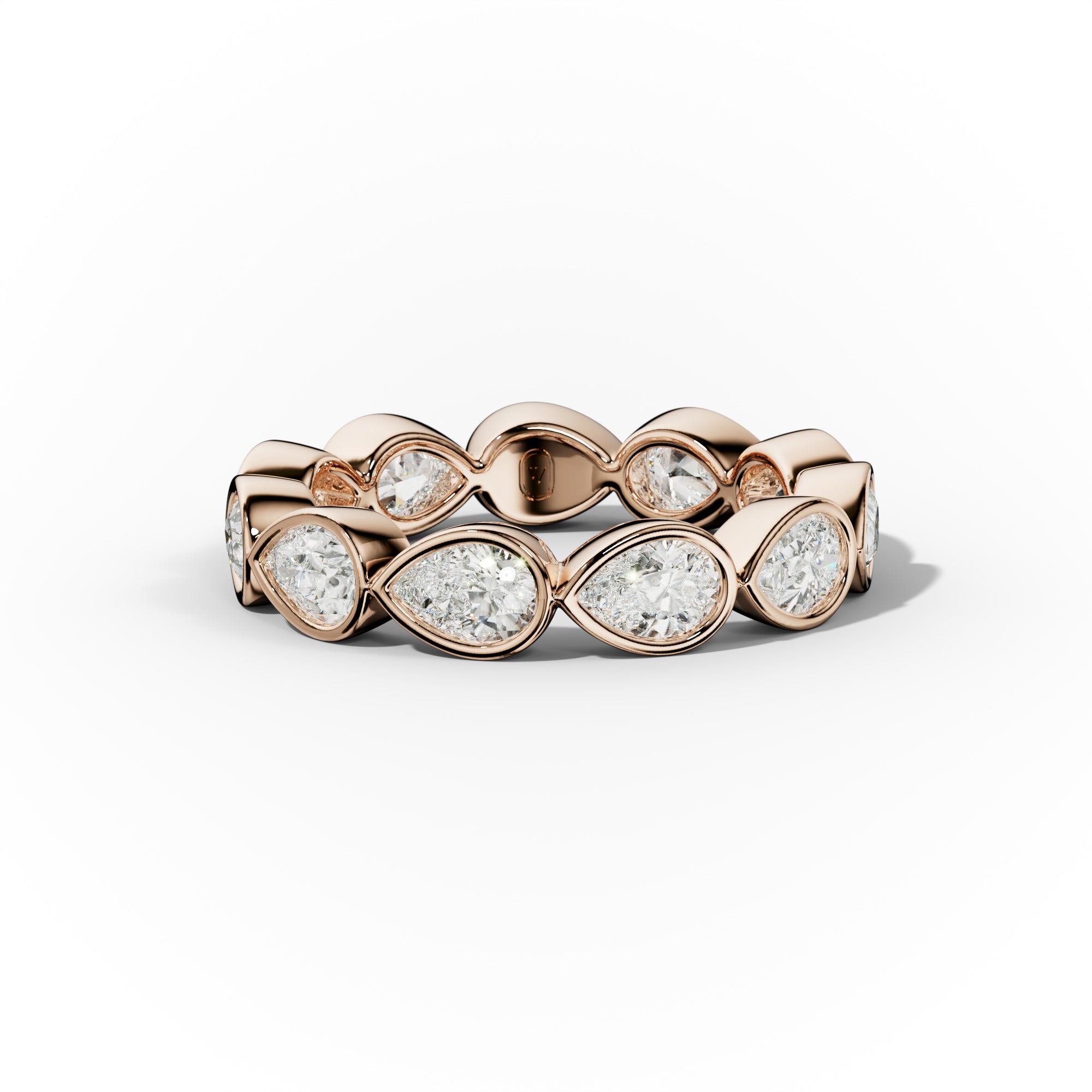 2.0 Carat East West Pear Cut Bezel Set Diamond Eternity Band - Elegant Wedding Ring for Women, Perfect for Anniversaries & Special Occasions