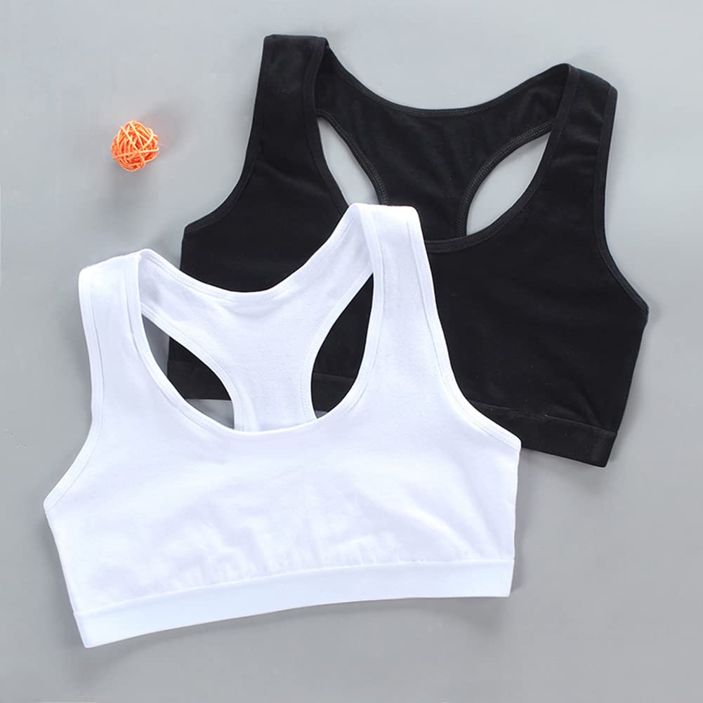 Girl's Seamless Cotton Sports Bra 8-Pack - Soft, Breathable Training Bras for Girls 9-14 Years - Perfect for Gym, Yoga & Everyday Wear