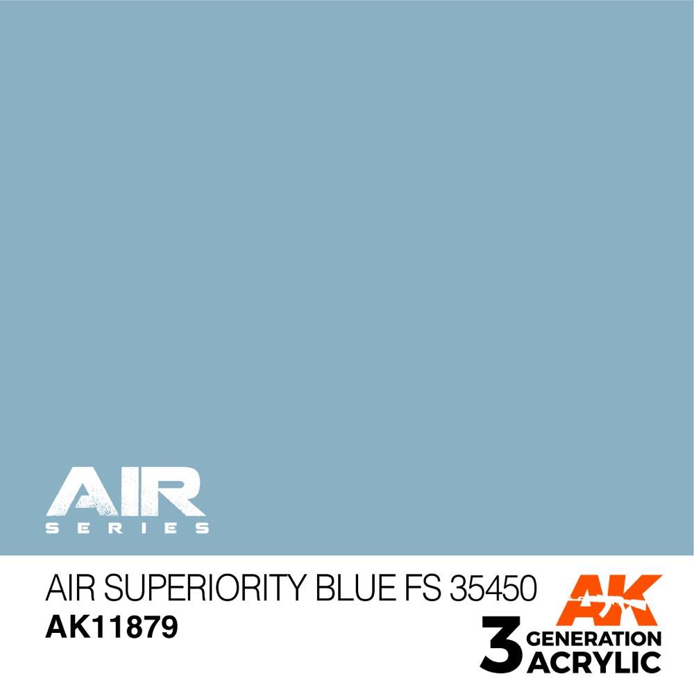 AK Interactive AK11879 Air Series Air Superiority Blue FS 35450 Acrylic Paint - 17ml Bottle, 3rd Generation Formula - Perfect for Scale Model Aircraft, Military Miniatures & DIY Craft Projects