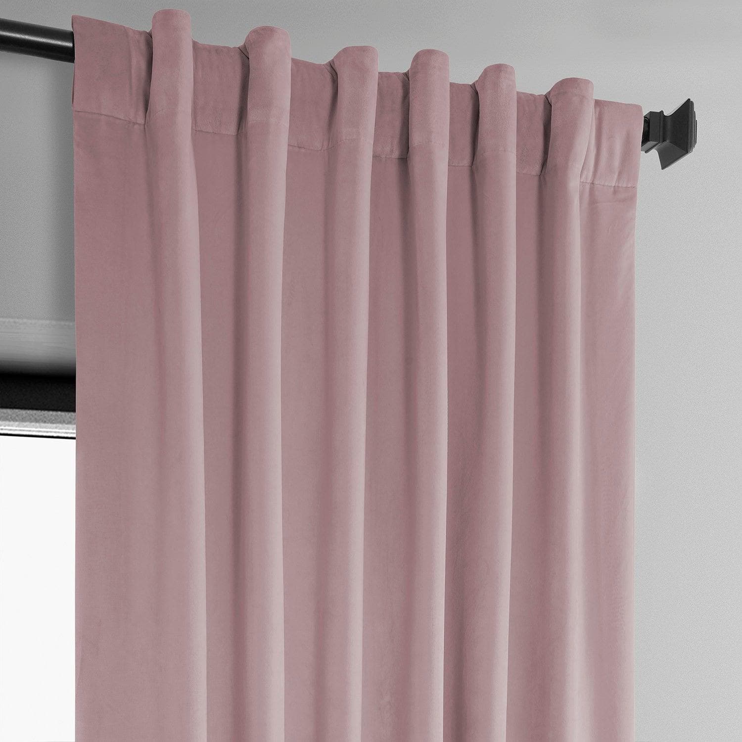 Ballet Pink Heritage Plush Velvet Blackout Curtains for Bedroom - Thermal Insulated Window Drapes for Nursery, Living Room & Home Theater