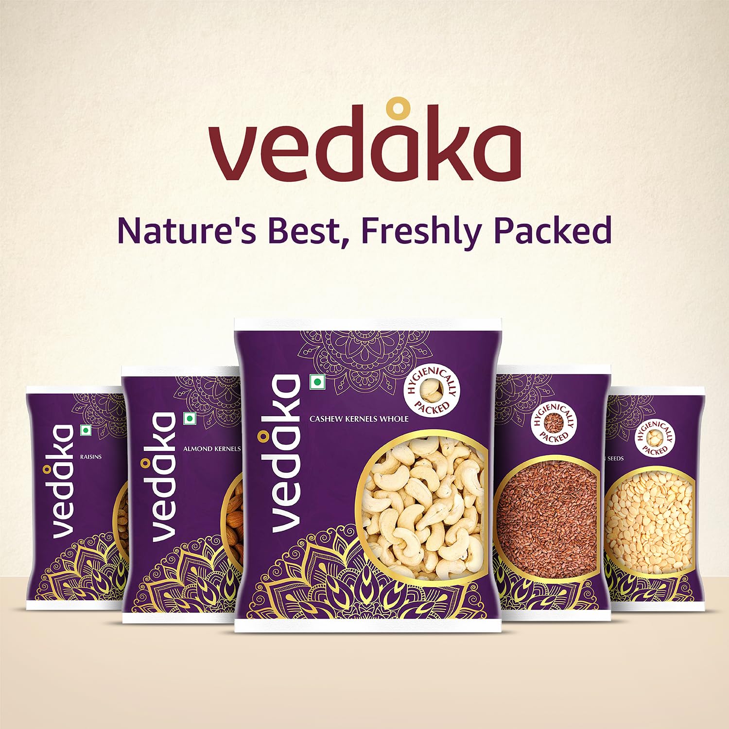 Vedaka Premium Whole Cashews - 200g (7oz) | Unsalted, Non-GMO, Gluten-Free Snack | Perfect for Healthy Eating, Baking & Party Platters