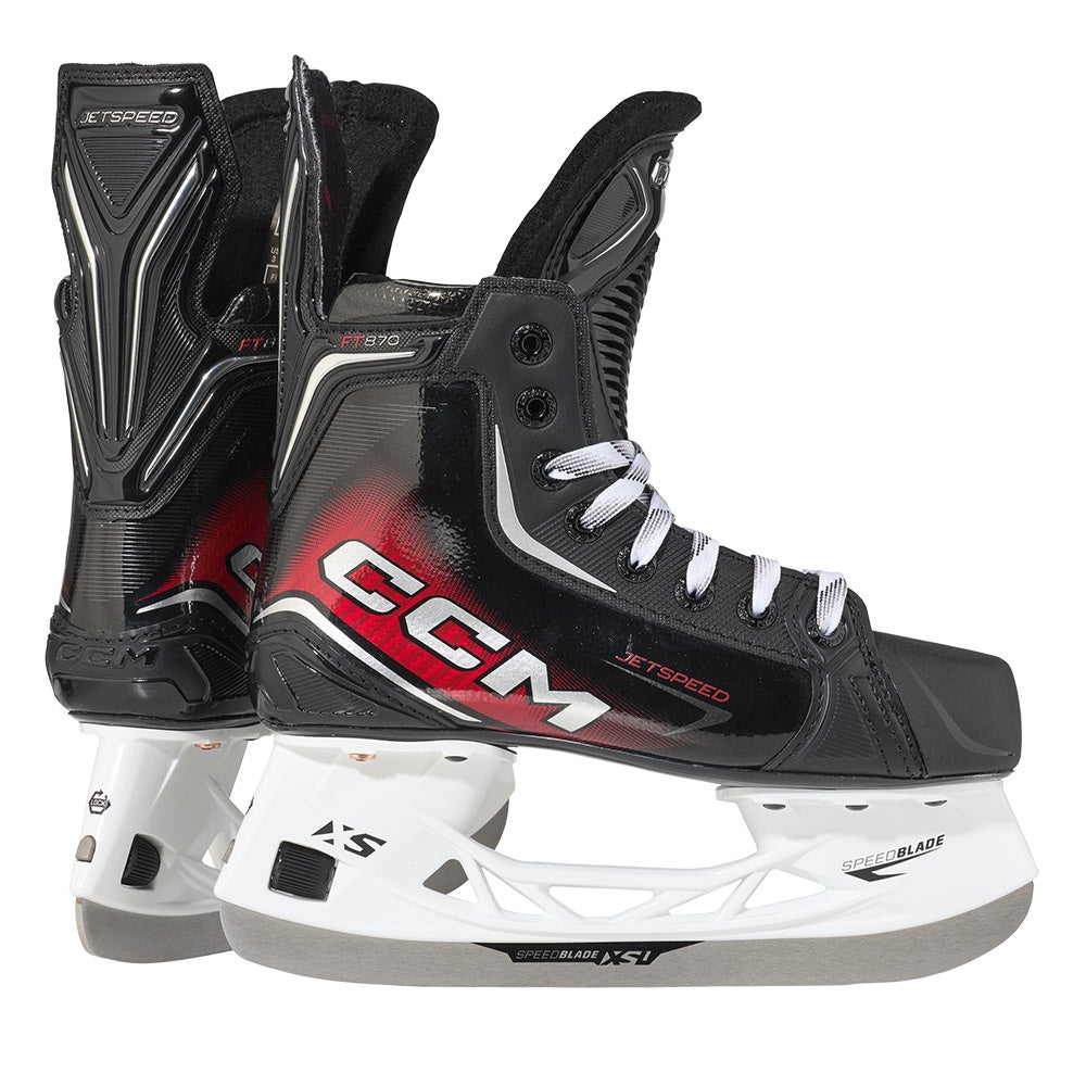 CCM Jetspeed FT870 Junior Ice Hockey Skates for Boys & Girls - Lightweight Performance Skates for Youth Hockey Players - Perfect for Ice Rink Training & Games
