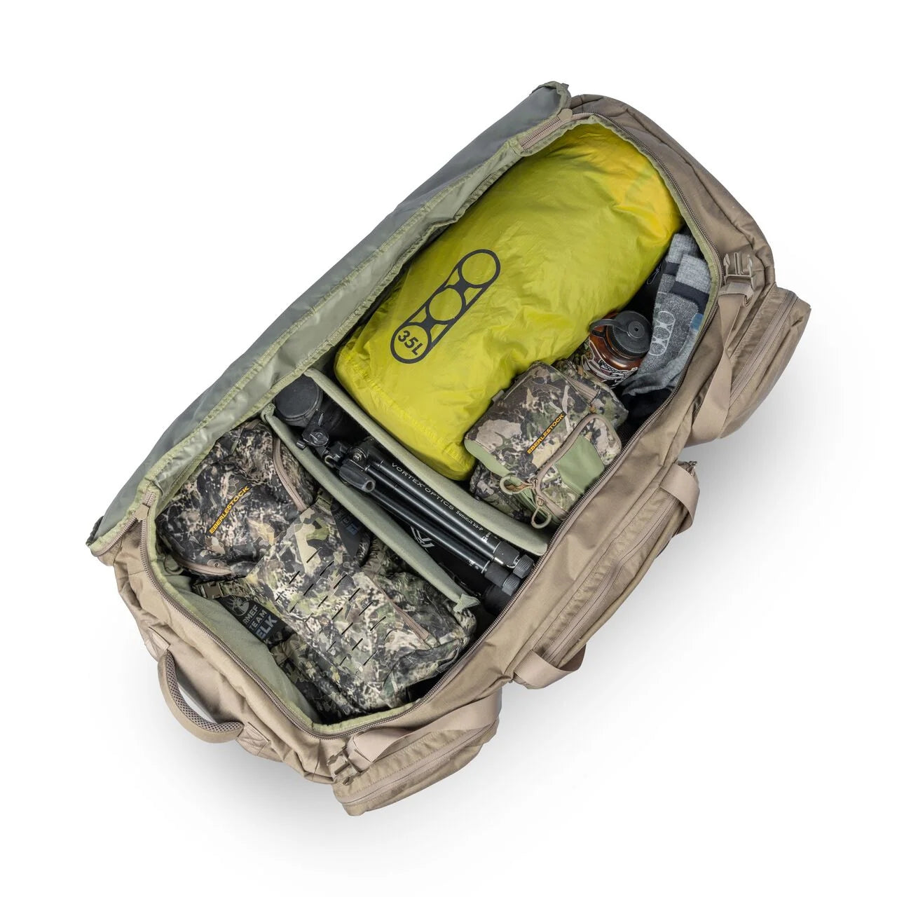 Eberlestock Hercules Tactical Duffel Bag with Locking Zippers - Durable Military Backpack for Travel, Camping & Outdoor Adventures | Waterproof Gear Storage for Hiking, Hunting & Tactical Use