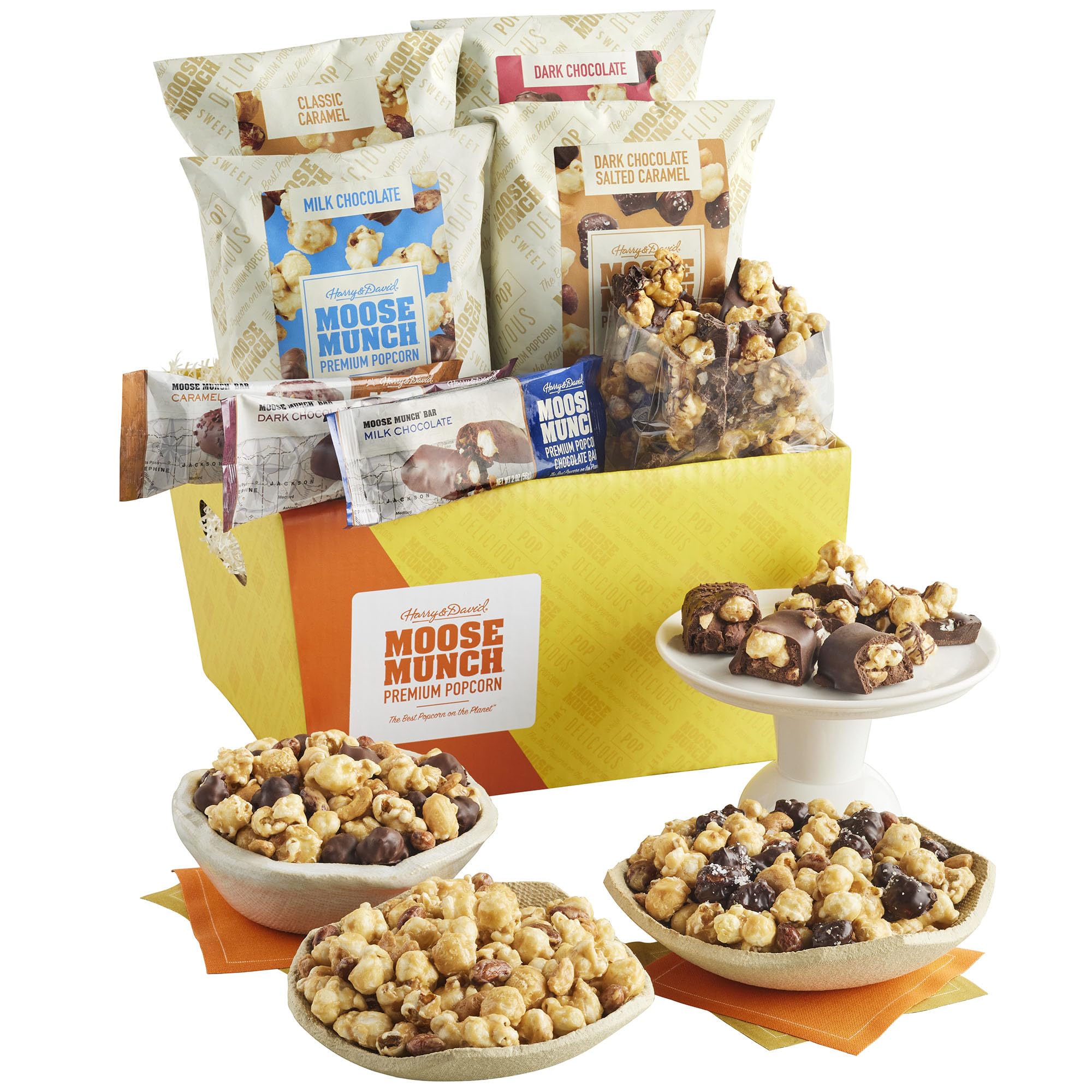 Harry & David Moose Munch Gourmet Popcorn Collection - Premium Popcorn Gift Basket with Variety Pack - Perfect for Movie Nights, Parties & Holiday Gifting