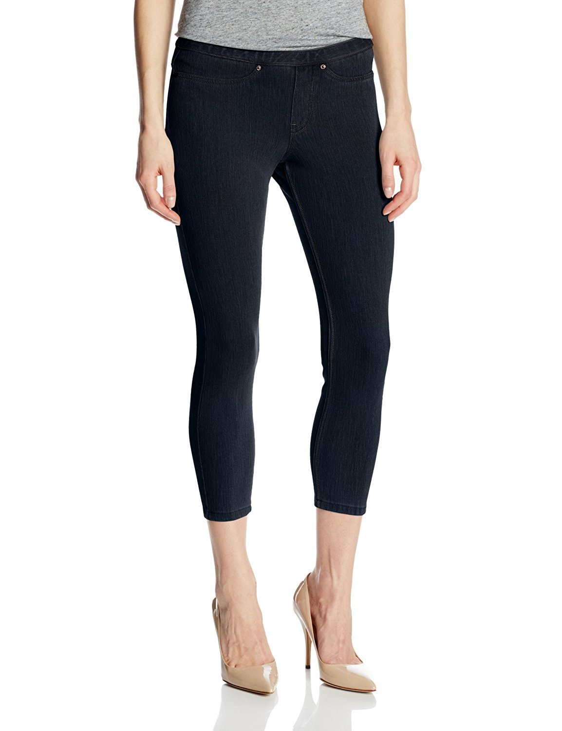 HUE Women's Original Jeans Capri Leggings - Stretch Denim Pants for Casual Wear & Everyday Comfort | Perfect for Work, Travel & Weekend Outfits