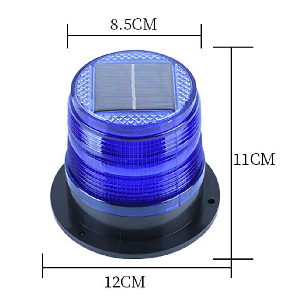 **Aolyty Solar Strobe Warning Light - Super Bright LED Safety Flashing Light with Strong Magnetic Base, Waterproof for Construction, Traffic, Factory, Crane Tower & Dock (Red & Blue) - Ideal for Emergency, Roadside, Hazard Zones & Night Visibility**