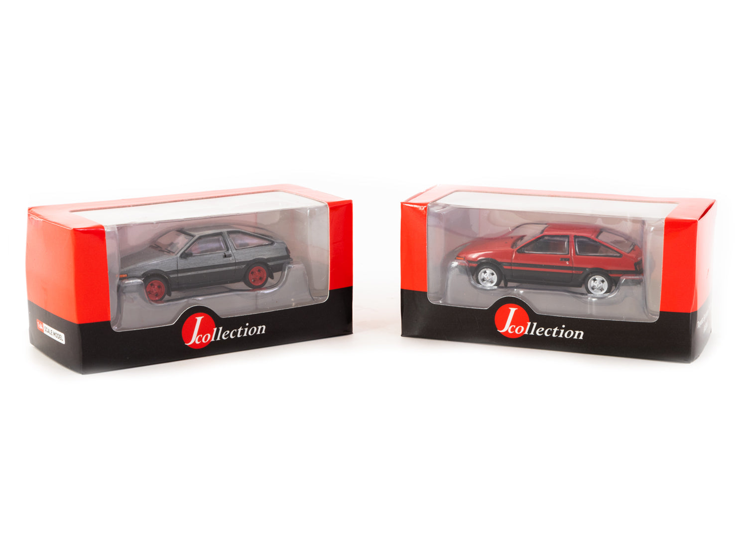 J Collection Toyota Sprinter Trueno AE86 Diecast Model Car 1:24 Scale - Red & Black Color - Perfect for Car Enthusiasts, Collectors, and Anime Fans (Initial D)
