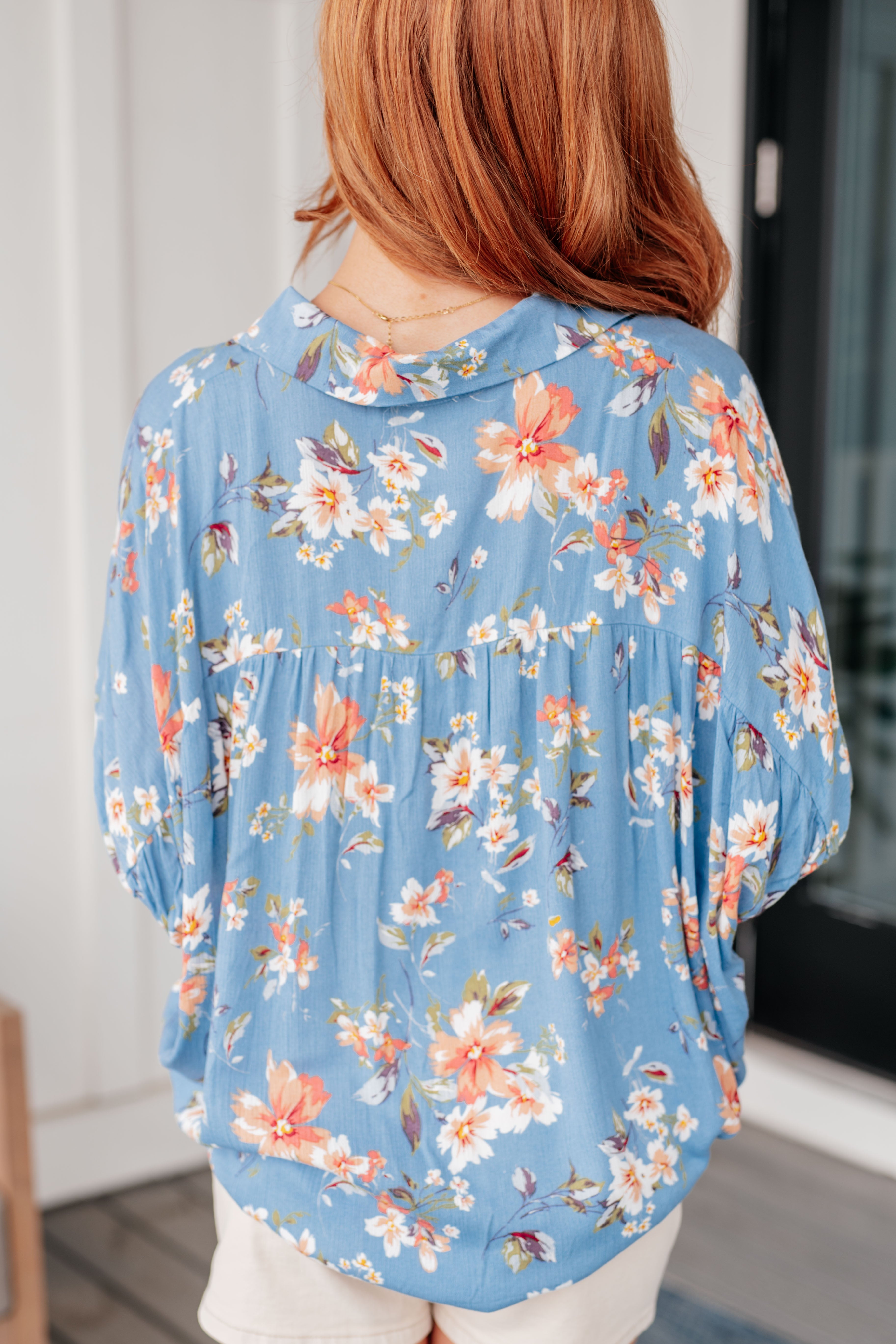 Lanikai Floral Button Down Shirt for Women - Hawaiian Style Casual Summer Blouse - Perfect for Beach Vacations, Luau Parties & Tropical Getaways