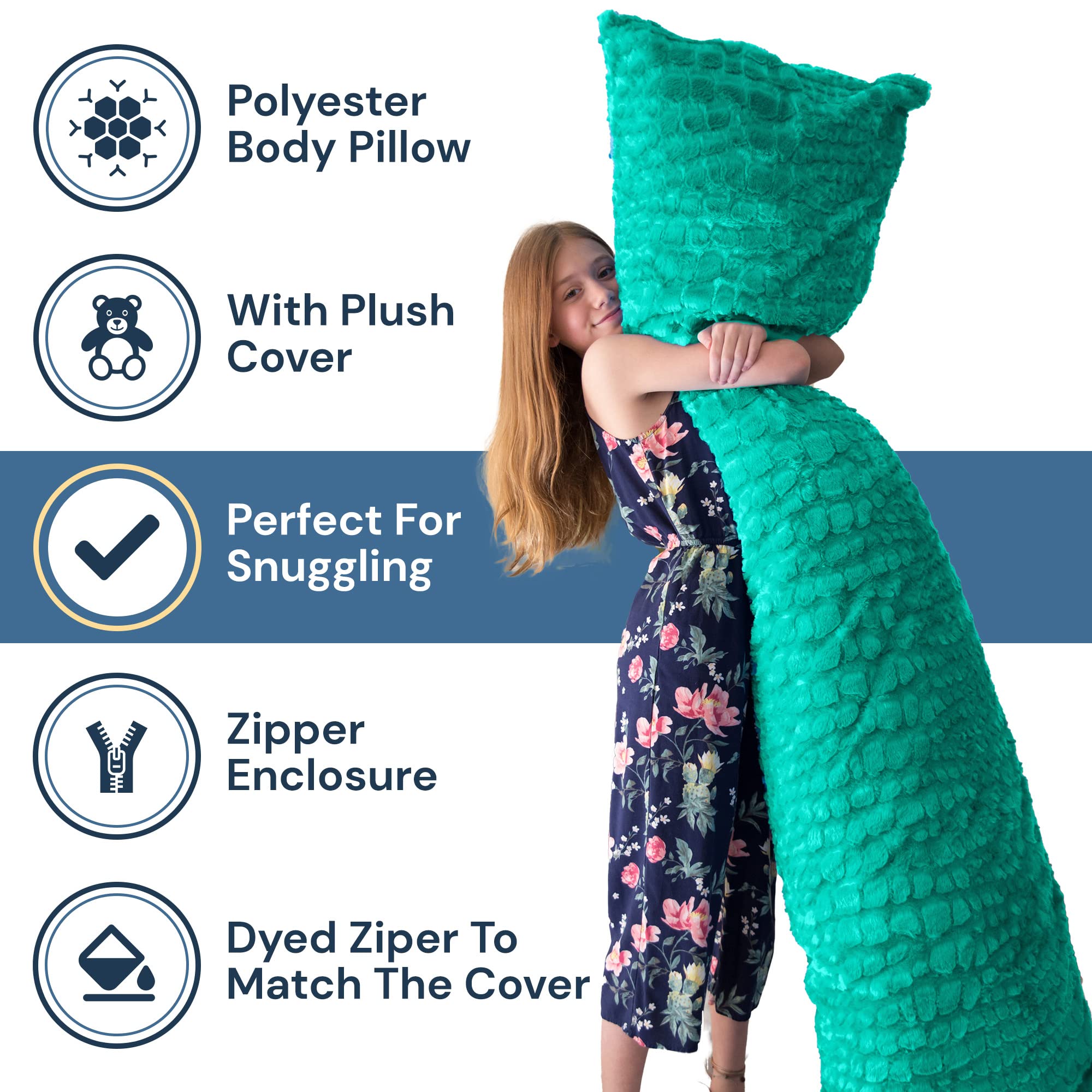 Pillowtex Ultra Soft Plush Body Pillow - 20x60 Inches Mint Green - Perfect for Sleeping, Lounging & Pregnancy Support