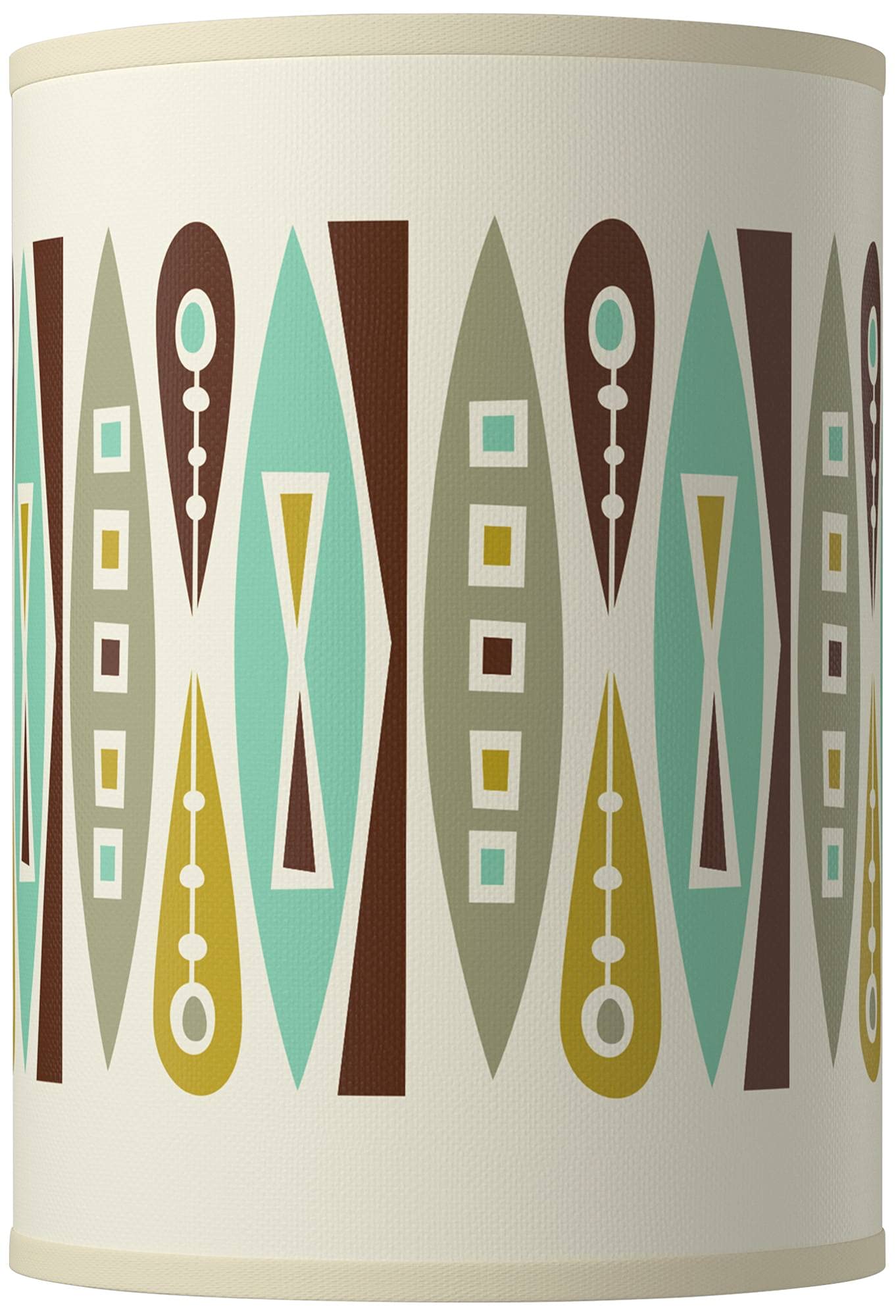 Brown & Blue Cylinder Hardback Giclee Print Lamp Shade - 8