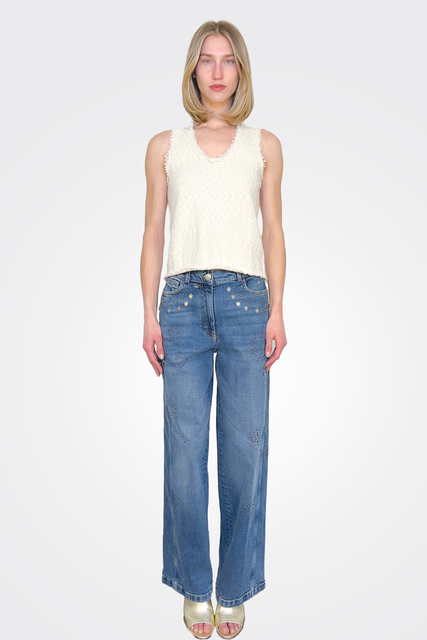 Stylish Long Wide Leg Denim Jeans in Classic Blue - Perfect for Casual Outings, Streetwear Fashion & Everyday Comfort