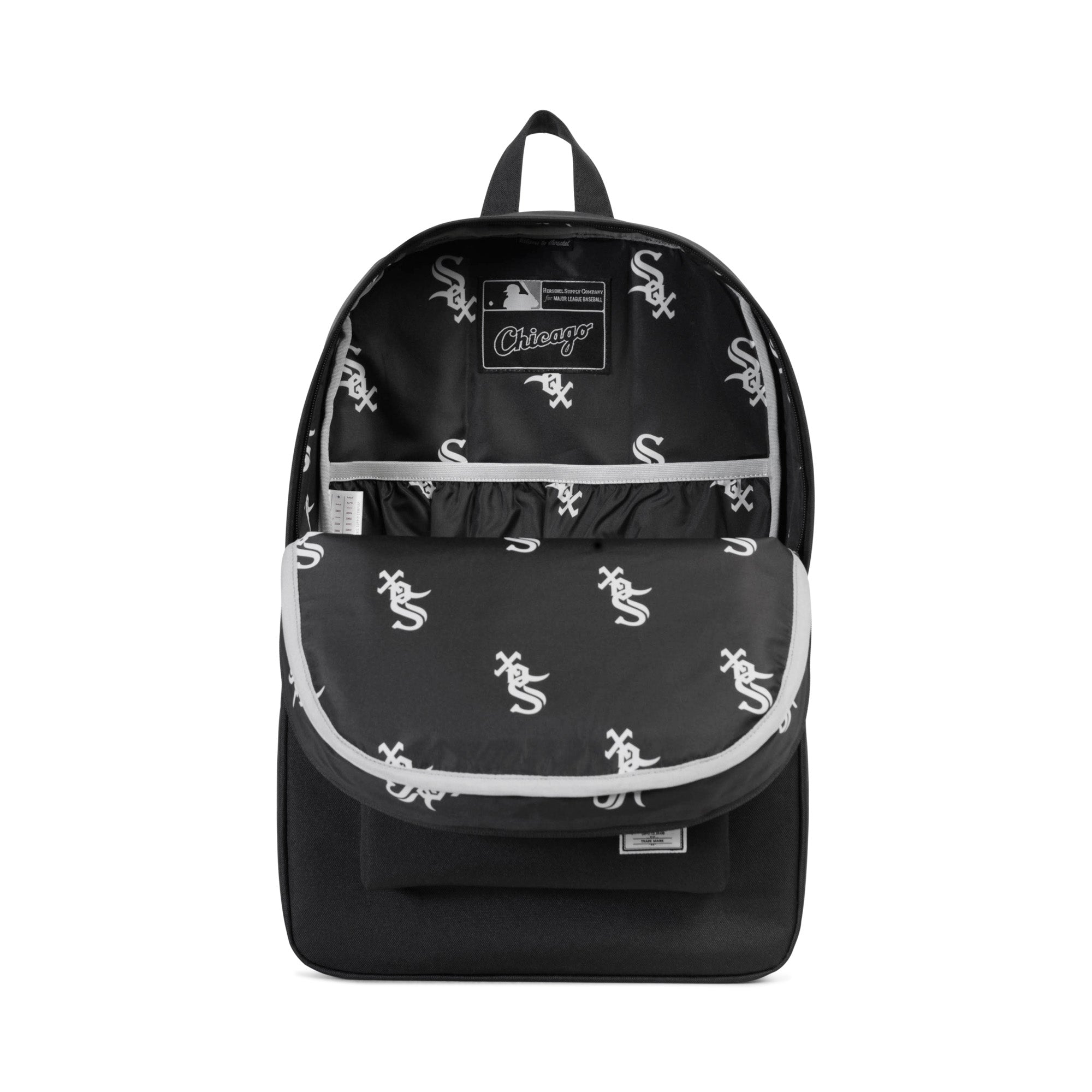 Herschel x MLB Chicago White Sox Heritage Backpack - Black | Stylish Laptop Backpack for School, College & Travel | Official MLB Licensed Merchandise