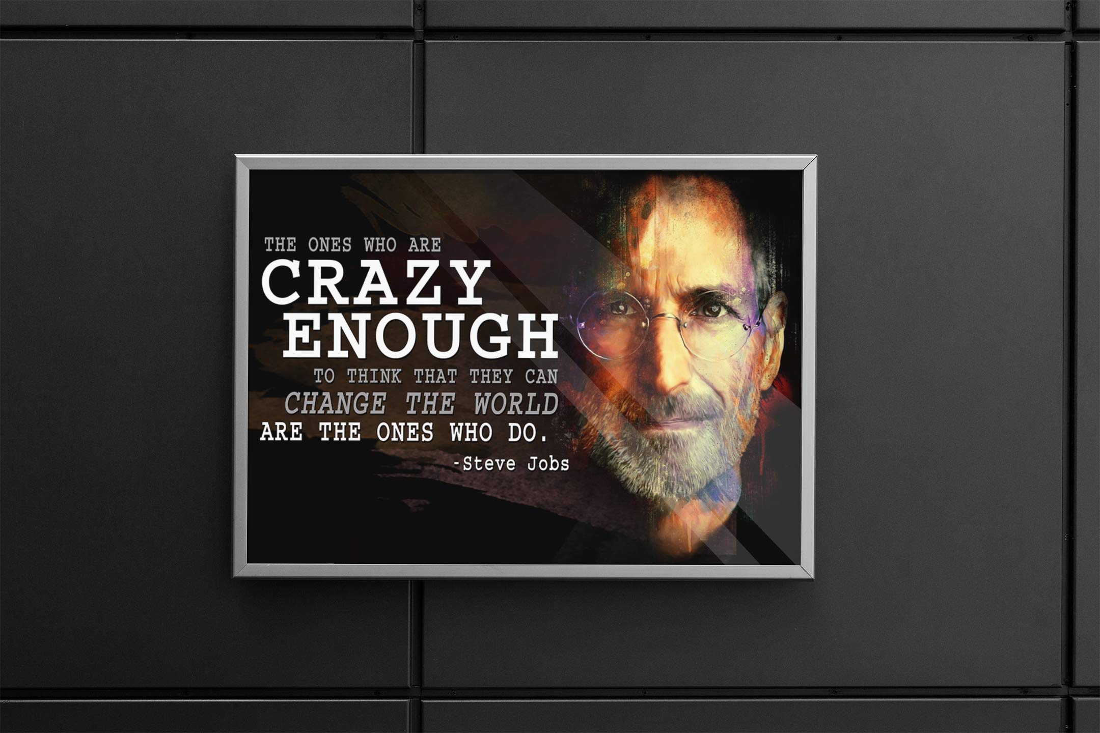 Steve Jobs Growth Mindset Motivational Classroom Poster - Inspirational Apple Computer 'Think Different' Quote for Teachers & Students - Perfect for Classrooms, Offices & Study Spaces