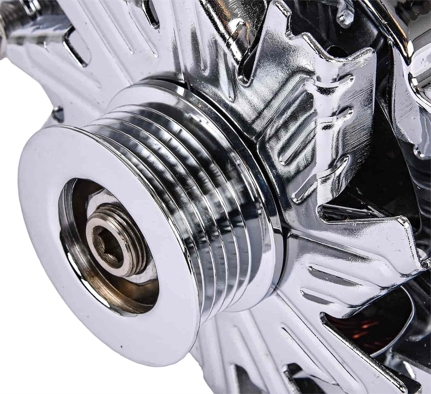 JEGS 10109 Chrome 1-Wire GM Alternator 100 Amps Single 6-Rib Serpentine Pulley - High Performance Replacement for GM Vehicles - Perfect for Car Restoration & Hot Rod Upgrades