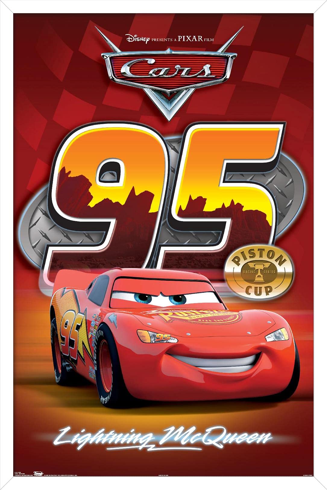 Disney Pixar Cars Lightning McQueen Wall Poster - 22.375