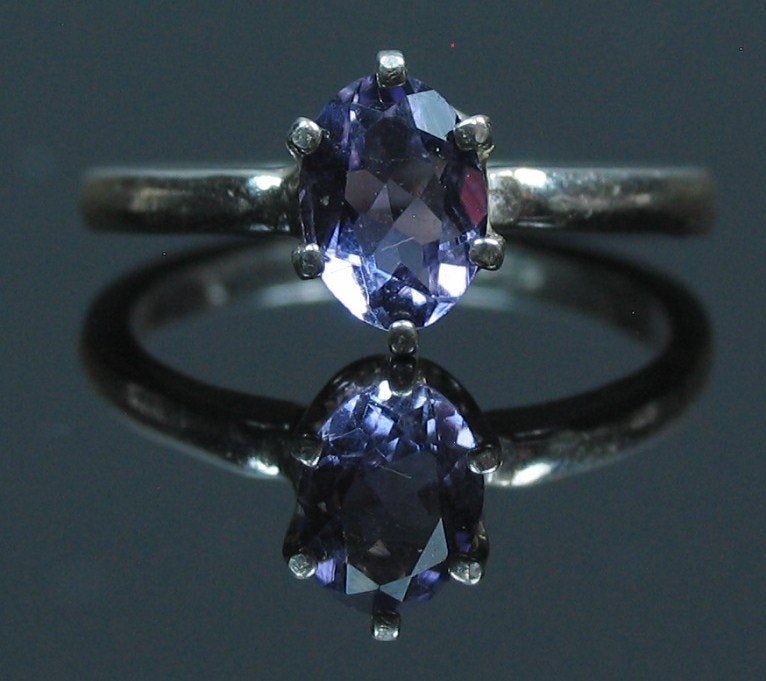 1ct Natural Amethyst Solitaire Ring - Solid Sterling Silver or 14K White/Yellow Gold - 7x5mm Oval Cut, Size 7, VVS Eye Clean - Perfect for Engagement, Anniversary & Everyday Elegant Jewelry