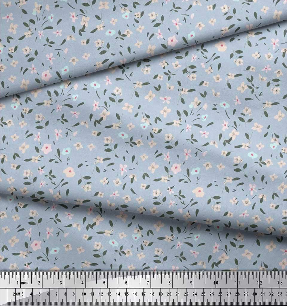 Soimoi Moss Georgette Brown Fabric by The Yard - 42 Inch Wide Printed Floral Leaves Design - Lightweight Draping Material for Dresses, Blouses & Home Decor